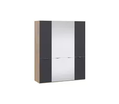 Шкаф комбинированный с 2 дверями со стеклом и 2 зеркальными дверями Глосс- СМ-319.07.442*