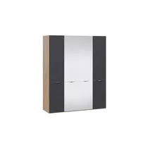 Шкаф комбинированный с 2 дверями со стеклом и 2 зеркальными дверями Глосс- СМ-319.07.442*